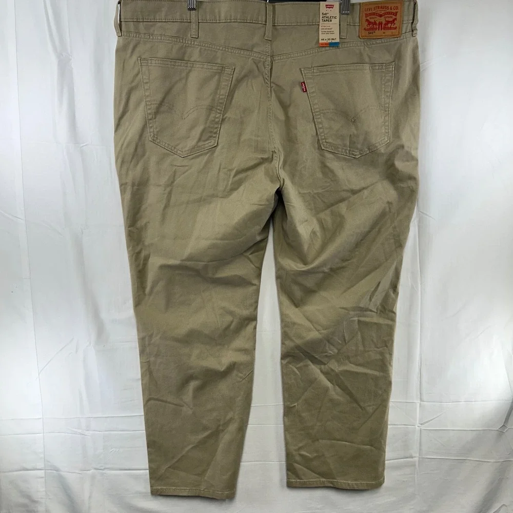 Levi's 541 Athletic Taper Pants Mens 46x30 Khaki Tan All Seasons Tech